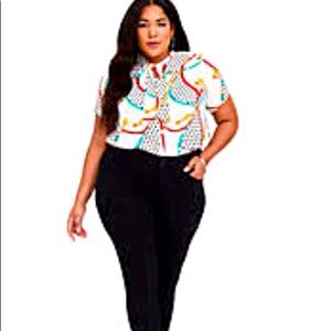 Torrid Ivory Self tie chain blouse